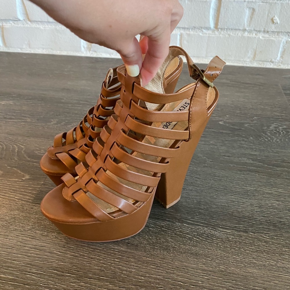 Strappy Camel heels